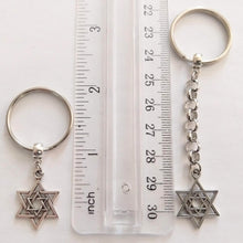 Load image into Gallery viewer, Star of David Keychain, Jewish Backpack or Purse Charms, Zipper Pulls