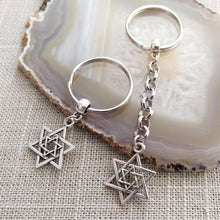 Load image into Gallery viewer, Star of David Keychain, Jewish Backpack or Purse Charms, Zipper Pulls
