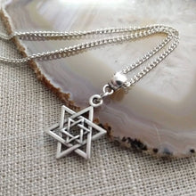 Load image into Gallery viewer, Star of David Necklace - Jewish Pendant on Thin Silver Chain