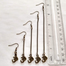 Load image into Gallery viewer, Ohm Aum Earrings - Dangle Drop Chain Earrings in Your Choice of Five Lengths