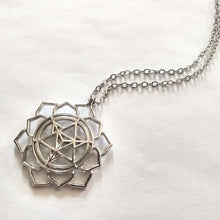 Load image into Gallery viewer, Merkaba Necklace, Silver Thin Cable Chain, Yoga Meditation Reiki Jewelry