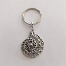 Load image into Gallery viewer, Ammonite Fossil Keychain, Backpack or Purse Charm, Zipper Pull