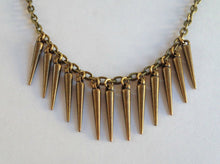 Load image into Gallery viewer, Bronze Spike Necklace on Cable Chain - Layering Jewelry