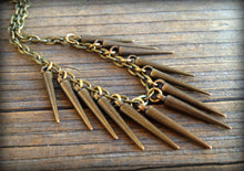 Load image into Gallery viewer, Bronze Spike Necklace on Cable Chain - Layering Jewelry