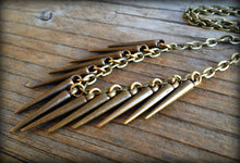 Load image into Gallery viewer, Bronze Spike Necklace on Cable Chain - Layering Jewelry