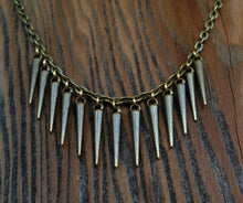 Load image into Gallery viewer, Bronze Spike Necklace on Cable Chain - Layering Jewelry