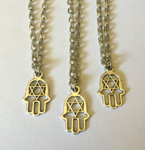 Load image into Gallery viewer, Hamsa and Star of David Silver Necklace