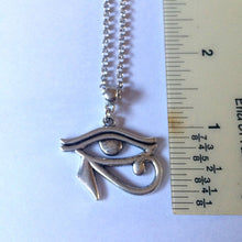 Load image into Gallery viewer, Silver Eye of Horus Charm Necklace - Eye of Ra Pendant - Egyptian Jewelry