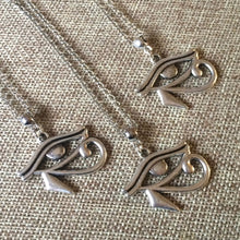 Load image into Gallery viewer, Silver Eye of Horus Charm Necklace - Eye of Ra Pendant - Egyptian Jewelry