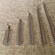 Load image into Gallery viewer, Silver Spine Chain Earrings - Fishbone Earrings in Your Choice of Five Lengths - Dangle Earrings / Long Earrings / Chain Earrings