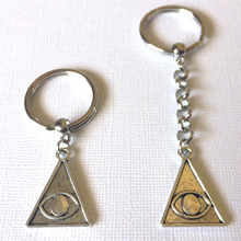 Load image into Gallery viewer, All Seeing Eye Illuminati Keychain, Backpack or Purse Charm, Zipper Pull