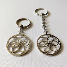 Load image into Gallery viewer, Seed of Life Keychain - Key Ring Fob, Yoga Reiki Zen Sacred Geometry Keychain