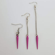 Load image into Gallery viewer, Colorful Spike Earrings - Spike Earrings / Silver Earrings / Dangle Earrings / Long Earrings / Chain Earrings / Bohemian Jewelry
