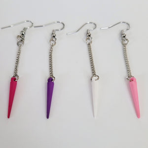 Spike Earrings, Your Choice of Four Colors