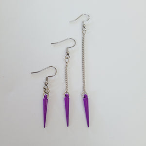 Spike Earrings, Your Choice of Four Colors