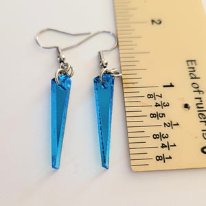Mirrored Spike Earrings, Flat Acrylic Spike Earrings in Your Choice of Three Colors, Minimalist Jewelry