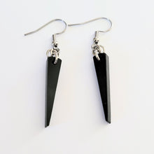 Load image into Gallery viewer, Black Spike Earrings,  Mirrored Flat Acrylic Spike Earrings
