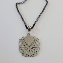 Load image into Gallery viewer, Cthulhu HP Lovecraft Necklace, Your Choice of Gunmetal or Silver Rolo Chain
