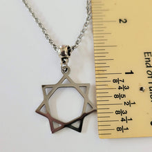 Load image into Gallery viewer, Heptagram Necklace, Your Choice of Gunmetal or Silver Rolo Chain
