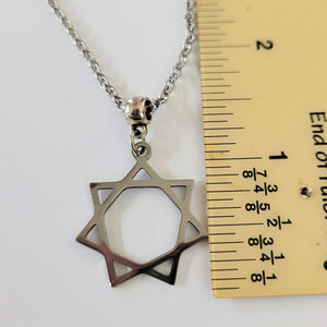Heptagram Necklace, Your Choice of Gunmetal or Silver Rolo Chain