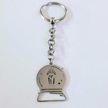 Load image into Gallery viewer, Crystal Ball Keychain, Backpack or Purse Charm, Zipper Pull, Stainless Steel Charm
