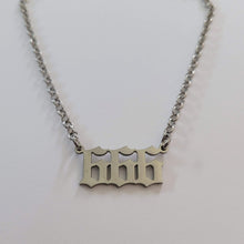 Load image into Gallery viewer, Olde English 666 Necklace - Your Choice of 3 Rolo Chains Finishes
