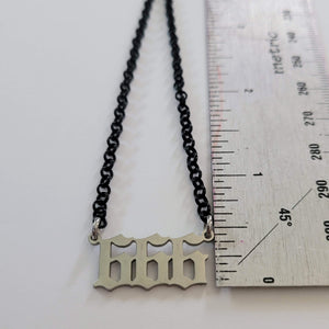 Olde English 666 Necklace - Your Choice of 3 Rolo Chains Finishes