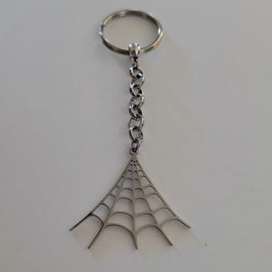 Spiderweb Keychain, Backpack or Purse Charm, Zipper Pull, Stainless Steel Charm