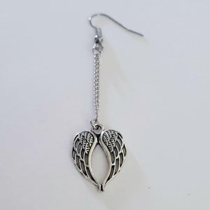 Angel Wings Earrings, Your Choice of Three Lengths, Memorial Jewelry