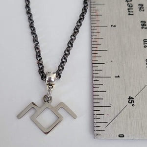 Twin Peaks Necklace, Your Choice of Gunmetal or Silver Rolo Chain, Laura Palmer Frandom Jewelry