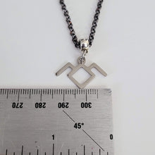 Load image into Gallery viewer, Twin Peaks Necklace, Your Choice of Gunmetal or Silver Rolo Chain, Laura Palmer Frandom Jewelry
