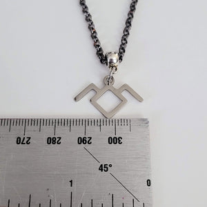 Twin Peaks Necklace, Your Choice of Gunmetal or Silver Rolo Chain, Laura Palmer Frandom Jewelry
