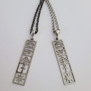 Egyptian Necklace, Your Choice of Gunmetal or Silver Rolo Chain