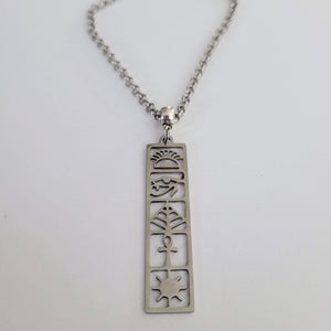 Egyptian Necklace, Your Choice of Gunmetal or Silver Rolo Chain