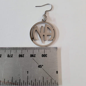 NA Earrings, Narcotics Anonymous Dangle Drop Earrings, Stainless Steel Charms, Sober Sobriety Recovery Jewelry