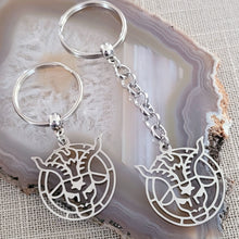Load image into Gallery viewer, Baphomet Keychain, Backpack or Purse Charm, Satanic Zipper Pull
