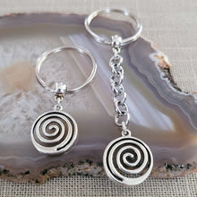 Load image into Gallery viewer, Spiral Keychain, Silver Backpack or Purse Charm, Zipper Pull, Key Fob Lanyards
