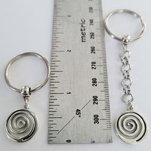 Load image into Gallery viewer, Spiral Keychain, Silver Backpack or Purse Charm, Zipper Pull, Key Fob Lanyards
