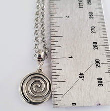Load image into Gallery viewer, Spiral Necklace, Your Choice of Curb or Rolo Chain, Mens Jewelry
