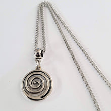 Load image into Gallery viewer, Spiral Necklace, Your Choice of Curb or Rolo Chain, Mens Jewelry

