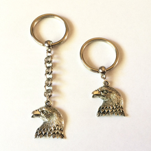 Load image into Gallery viewer, Silver American Eagle Keychain, Key Ring, Zipper Pull, Purse or Backpack Charm
