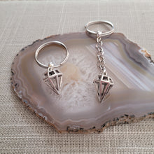 Load image into Gallery viewer, Diamond Keychain Key Ring or Zipper Pull, Silver Backpack or Purse Charms
