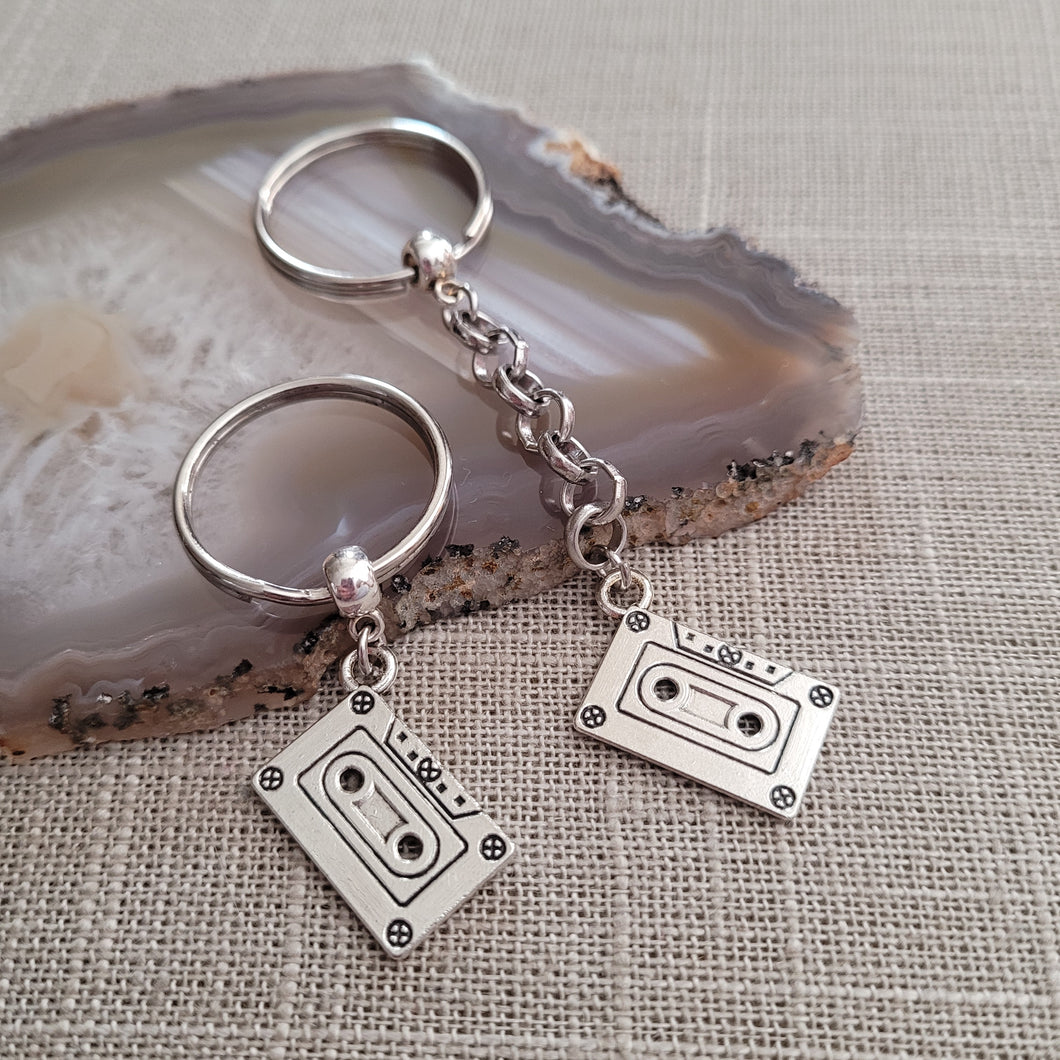 Cassette Tape Keychain, BackPack or Purse Charm, Zipper Pull