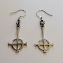 Load image into Gallery viewer, Grucifix Cross Dangle Drop Earrings, Stainless Steel Charms, Imperator Ghost BC Jewelry
