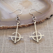 Load image into Gallery viewer, Grucifix Cross Dangle Drop Earrings, Stainless Steel Charms, Imperator Ghost BC Jewelry
