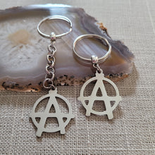 Load image into Gallery viewer, Anarchy Keychain, Backpack or Purse Charm, Anarchist Zipper Pulls
