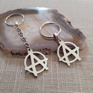 Anarchy Keychain, Backpack or Purse Charm, Anarchist Zipper Pulls
