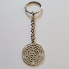 Load image into Gallery viewer, Wheel of Hecate Keychain, Backpack or Purse Charm, Zipper Pull, Stainless Steel Charm

