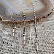 Load image into Gallery viewer, Bullet Earrings, Your Choice of Three Lengths, Dangle Drop Chain Earrings
