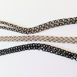 Diamond Necklace, Your Choice of 3 Rolo Chains Finishes, Mixed Metals